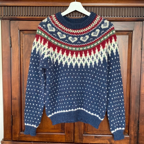 Woolrich Sweaters - Woolrich Woman Vintage Fair Isle sweater Pure Wool and mohair Birds Eye stitch